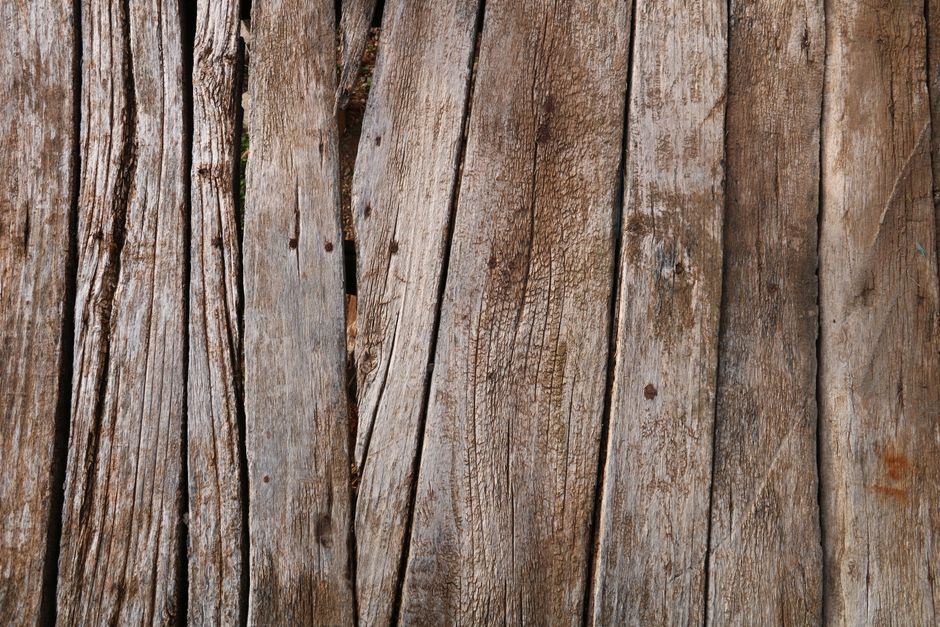 Raw wood planks for a custom dining table